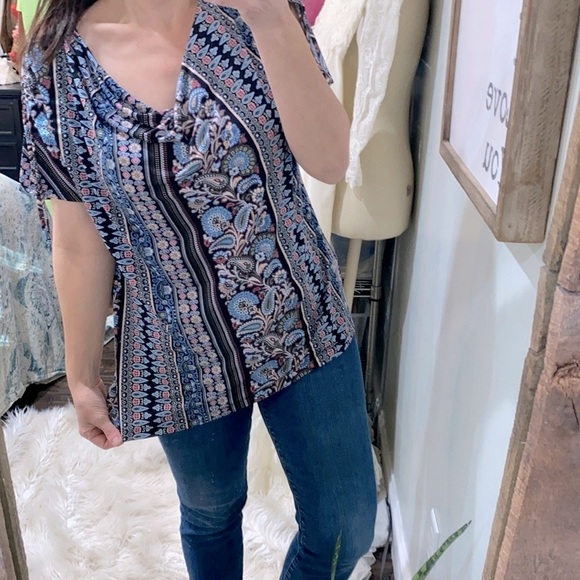 Liz Claiborne career floral top size large - Picture 1 of 6